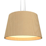Conical Small Drum Pendant - Maple / White Acrylic