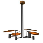 Dot Chandelier - Matte Black / Teak