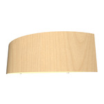 Clean Curved Horizontal Wall Sconce - Maple Wood / White Acrylic