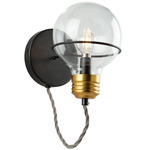 Martina Wall Sconce - Black / Clear