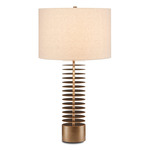 Walwyn Table Lamp - Antique Brass / Natural Linen