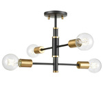 Lake Loft Ceiling Light - Graphite/Brass / Clear