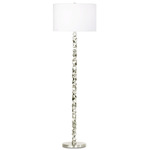 Heather Floor Lamp - Brass / White Linen