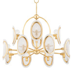 Danes Chandelier - Vintage Gold Leaf / Clear Seeded