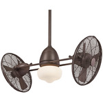 Gyro Outdoor Twin Ceiling Fan with Light - Oil Rubbed Bronze / Oil Rubbed Bronze