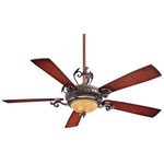 Napoli Ceiling Fan with Light - Sterling Walnut / Aged Champagne