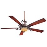 Napoli II Ceiling Fan with Light - Sterling Walnut / Aged Champagne