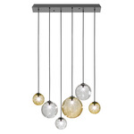 Puppet Linear Multi Light Pendant - Black / Amber / Transparent