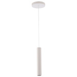 Silo Pendant with Accent Collar - White / White