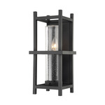 Carlo Outdoor Wall Sconce - Textured Black / Clear Seeded