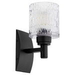 Stadium Wall Sconce - Noir / Clear Chiseled Glass