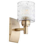 Stadium Wall Sconce - Aged Brass / Clear Chiseled Glass