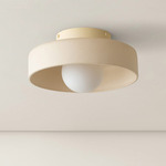 Ceramic Disc Orb Surface Mount - Bone Canopy / White Clay Shade