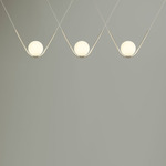 Perle 1 Trio Pendant - Satin Nickel / Alabaster White