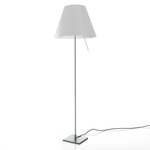 Costanza Fixed Height Floor Lamp - Aluminum / White