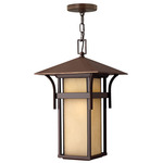 Harbor 12V Outdoor Pendant - Anchor Bronze / Amber Etched Seedy