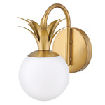 Palma Wall Sconce - Heritage Brass / Etched Opal