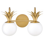 Palma Bathroom Vanity Light - Heritage Brass / Etched Opal