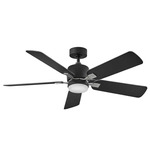 Afton Ceiling Fan with Light - Matte Black / Silver / Matte Black