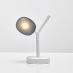 Ivy Battery Portable Lamp - White / Transparent Smoke Grey