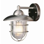 Coastal Coach Wall Lantern - Stainless Steel / Clear