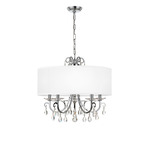 Othello Drum Shade Chandelier - Polished Chrome / White