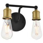 Serif Bathroom Vanity Light - Black / Brass