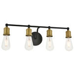 Serif Bathroom Vanity Light - Black / Brass