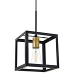 Resolute Box Pendant - Black / Brass