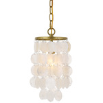 Selene Mini Pendant - Brass / White