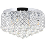 Tully Flush Ceiling Light Fixture - Chrome / Crystal