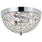 Taye Flush Ceiling Light Fixture - Chrome / Crystal