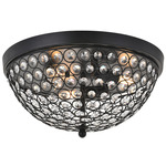 Taye Flush Ceiling Light Fixture - Matte Black / Crystal