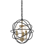 Wallace Chandelier - Black / Brass / Crystal