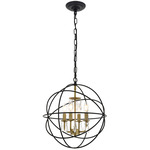 Wallace Chandelier - Black / Brass / Crystal