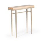 Wick Console Table - Soft Gold / Natural Maple