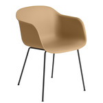 Fiber Armchair Tube Base - Black / Ochre