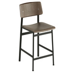 Loft Bar Stool - Stained Dark Brown + Black