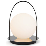 Bola Portable Indoor / Outdoor Table Lamp - Black / Gunmetal / Opal