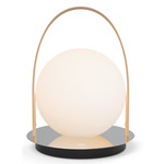 Bola Portable Indoor / Outdoor Table Lamp - Tan / Chrome / Opal