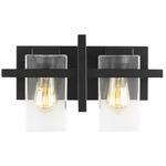 Mitte Bathroom Vanity Light - Midnight Black / Clear