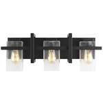 Mitte Bathroom Vanity Light - Midnight Black / Clear