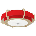 Truman Ceiling Light Fixture - Birch / Taffeta Rouge