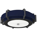 Truman Ceiling Light Fixture - Ebony / Linen Navy