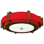 Truman Ceiling Light Fixture - Walnut / Taffeta Rouge