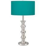 Clive Table Lamp - Nickel / Silk Turquoise