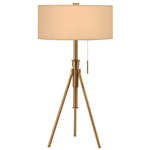 Abigail Adjustable Table Lamp - Brass / Silk Champagne