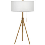Abigail Adjustable Table Lamp - Brass / Silk White