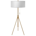 Aiden Adjustable Floor Lamp - Brass / Silk White