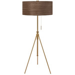 Aiden Adjustable Floor Lamp - Nickel / Walnut Veneer